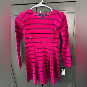 Polo by Ralph Lauren Fuchsia and Navy Striped Dress